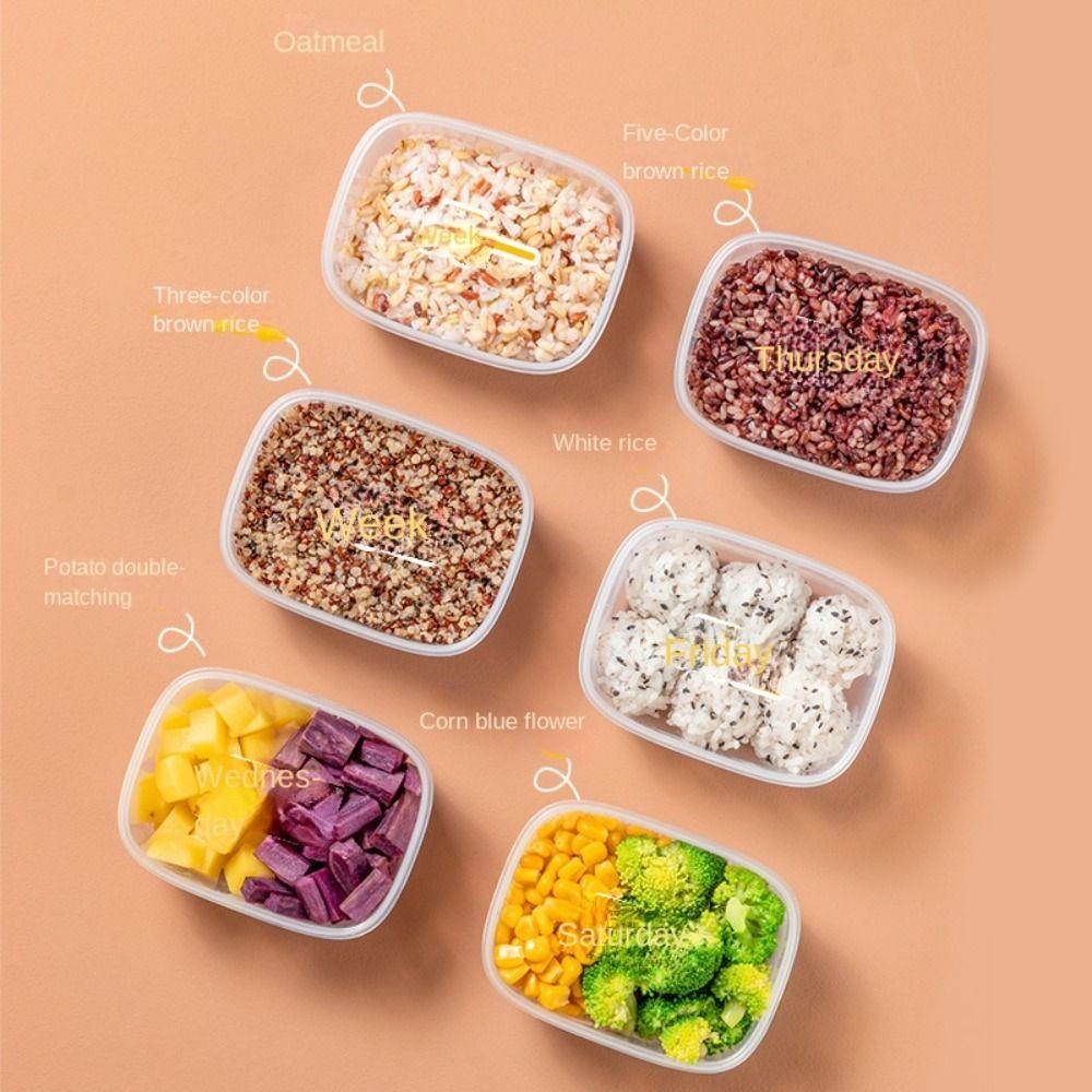 R-FLOWER Kotak Penyimpanan Kulkas Bento Bijian Brown Rice Microwave Oven Paket Sub-Packing