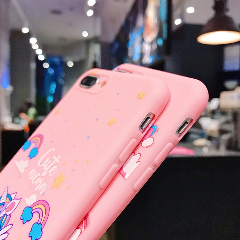 Softcase Silikon OPPO A57 A77S A17 A96 A76 A36 A17K VIVO Y21S Y21A Y21E Y21T Y21G Y22S Y35 Y16 Y16 Y02S Redmi 9A 9C 10 Note9 10 11 Pro Note 10S 11S unicorn Pink Lucu