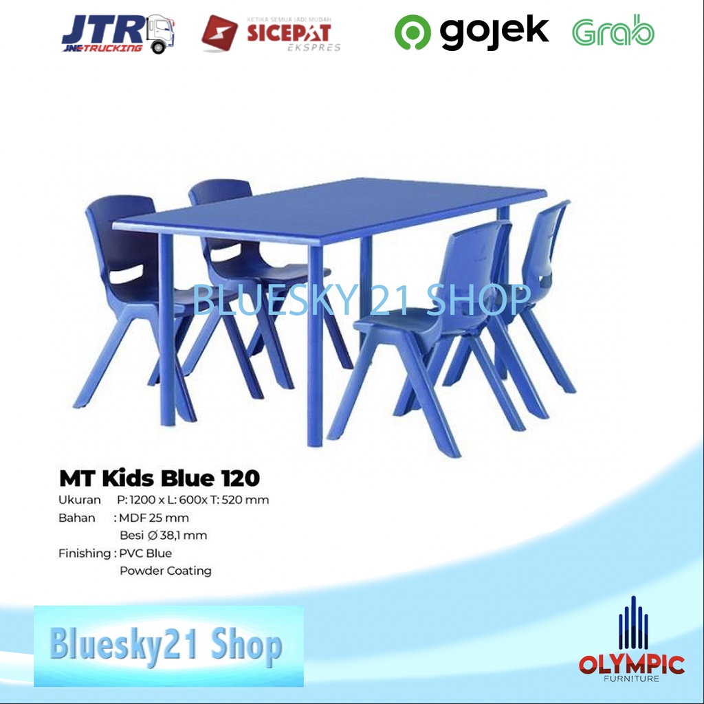 Meja Belajar Anak Olympic MT Kids 120 / Meja Belajar Anak Olympic dengan Kursi / Meja Anak dengan Ku