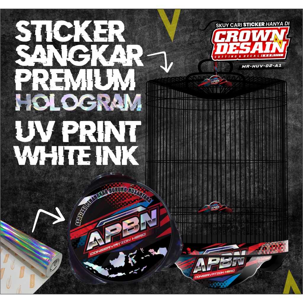 STIKER DECAL SANGKAR MURAI BATU EBOD JAYA APBN - STICKER TEBOK MURAI HOLOGRAM UV MAXDECAL MR-HUV