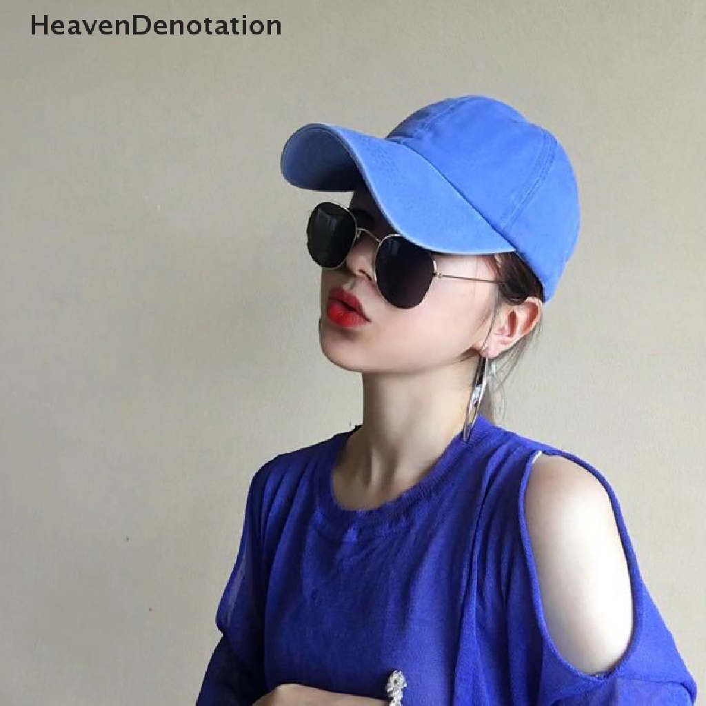 [HeavenDenotation] Baru Pria Dan Wanita Topi Baseball Adjustable Kasual Katun Topi Matahari Unisex Warna Solid Visor Hats Cap Male Cap Female HDV