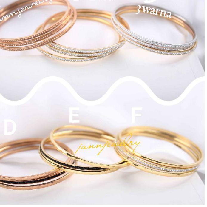 ➮ Gelang keroncong titanium asli rosegold uk 6cm ●
