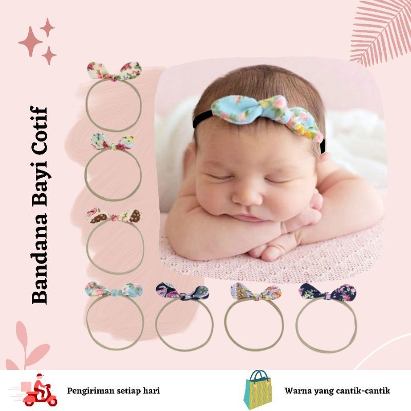 Bandana Bayi (cotif) / headband baby simple / bando anak perempuan