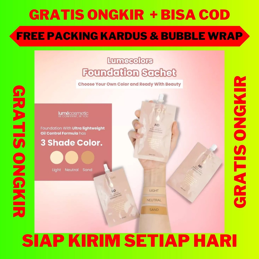 HEMAT, Foundation Lumecolors Sachet, Alas Bedak Lumecolors Sachet, Lumecolors Foundation Original Sa