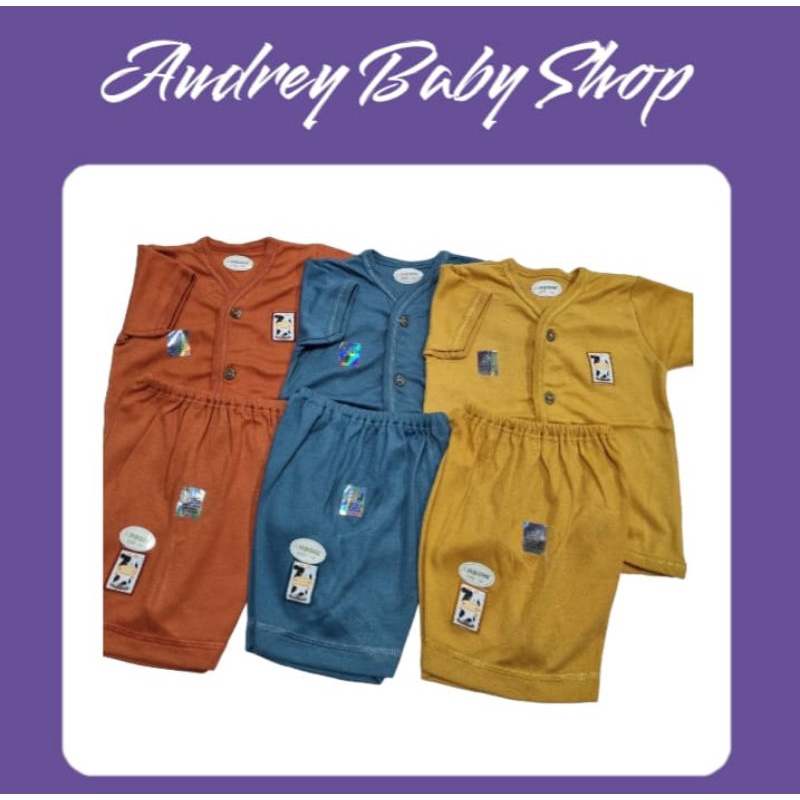 Hachi Stelan Tangan Pendek kancing depan + celana pendek 1 STEL