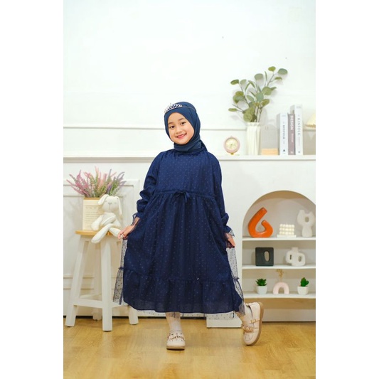 Gamis Queenbe / Gamis Hooneybee / Gamis Tile Anak / Dress Tile Anak