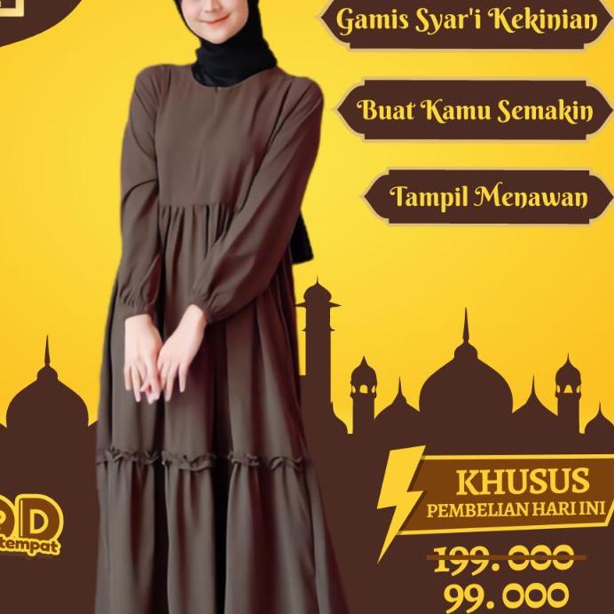 New Baju Busana Muslim Gamis Tearu 2023 Lebaran Wanita Import Remaja Kekinian Korean Style ✧bnb✰