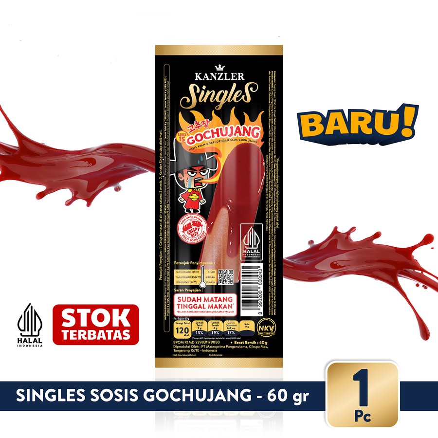 KANZLER SOSIS SINGLES GOCHUJANG 65GR SIAP MAKAN HALAL