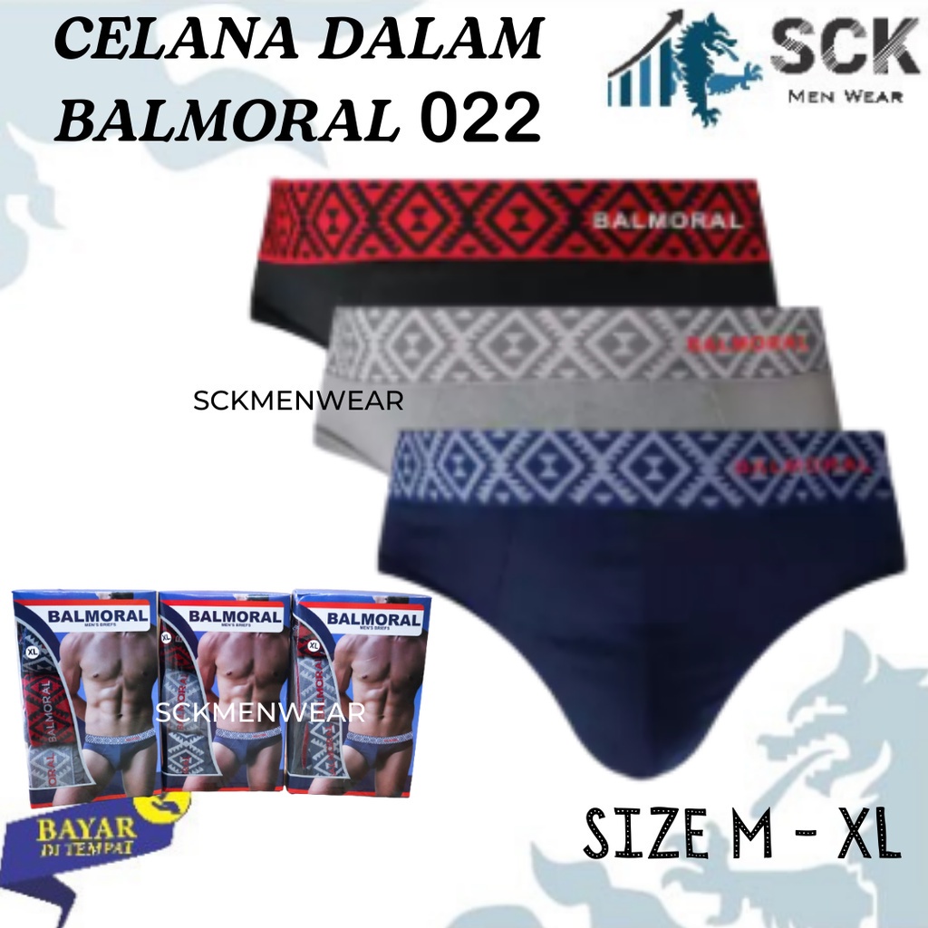 [ISI 3] CD Pria BALMORAL 022 Karet Boxer / Pakaian Dalam Cowok / Olahraga - sckmenwear GROSIR