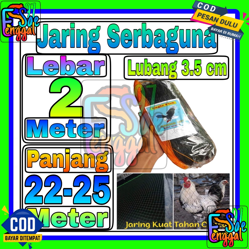 Jaring Pagar Ayam 2 meter / Jaring Serbaguna /Jaring Kandang /Jaring