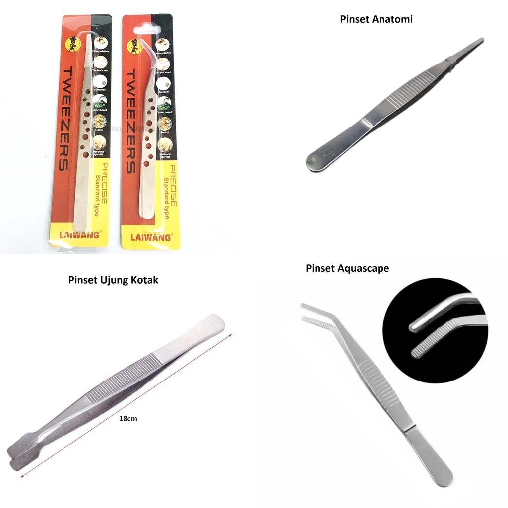 Pinset / Tweezers eyelash extension Penghapusan Bulu Mata Ekstensi Alis Stainless Steel portabel