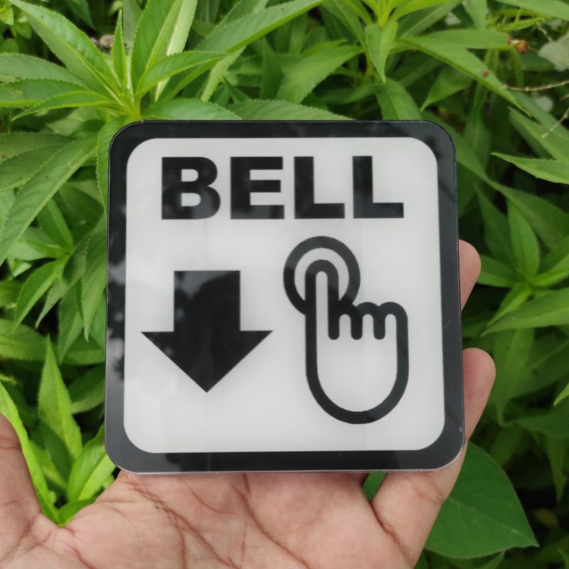 PAPAN ACRYLIC TULISAN BELL PAPAN AKRILIK BEL TANDA BELL BEL RUMAH BEL TOKO BELL PAGAR 10X10 CM