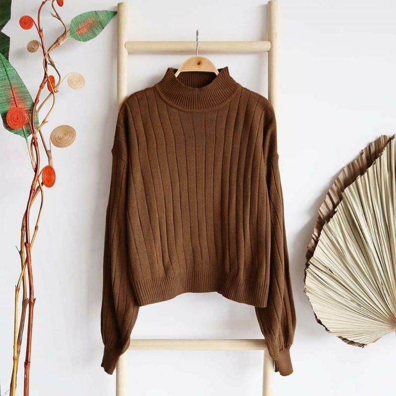 (DISKON )Atasan Rajut Wanita/Bayoneta Sweater Ballon Knit - Atasan Wanita Oversize Rajut Halus