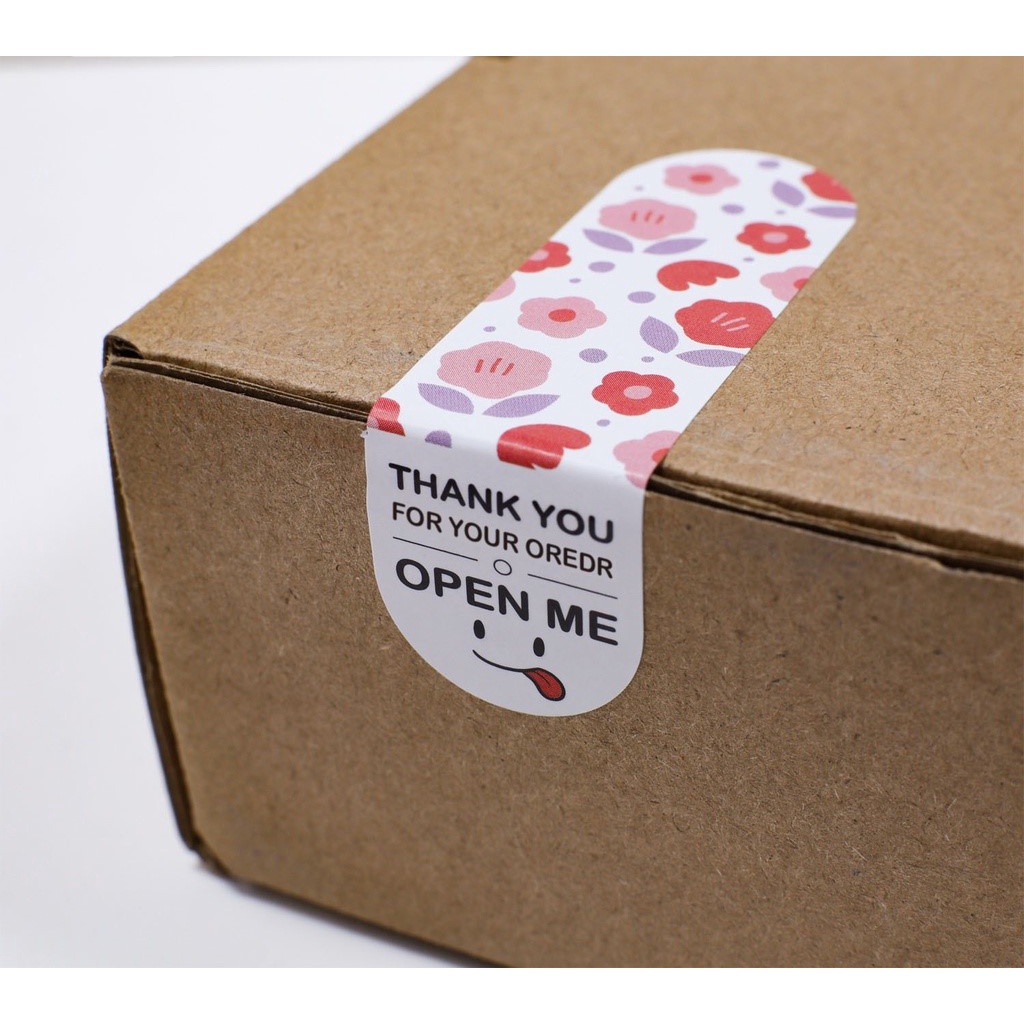 

SOM01 10 pcs/Lembar Stiker Label Open Me Thank You For Your Order