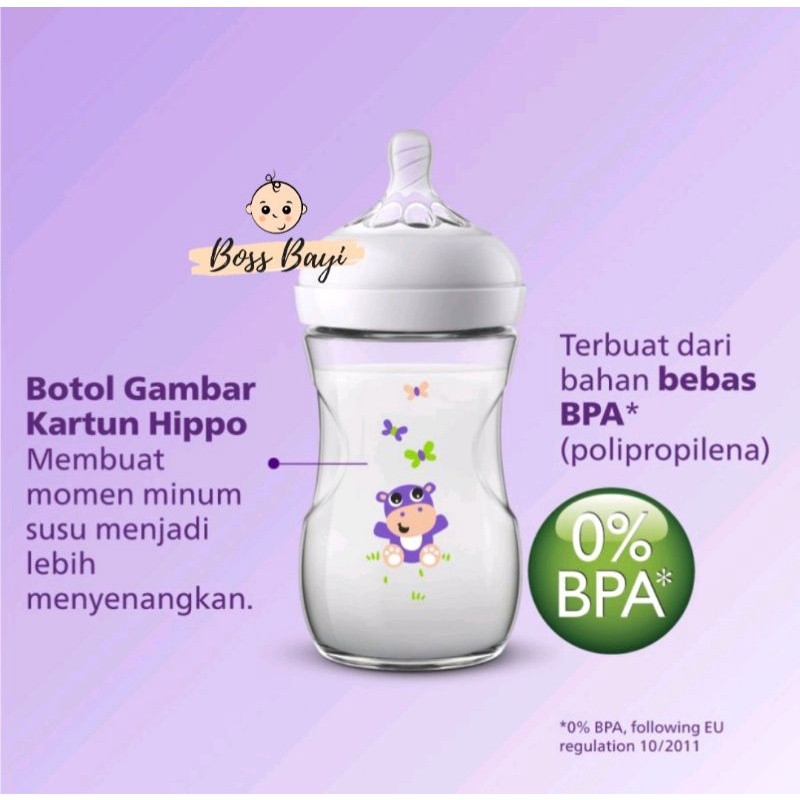 AVENT PHILIPS Feed Bottle Natural Wide Neck Botol Dot Susu Bayi Anak 260ml