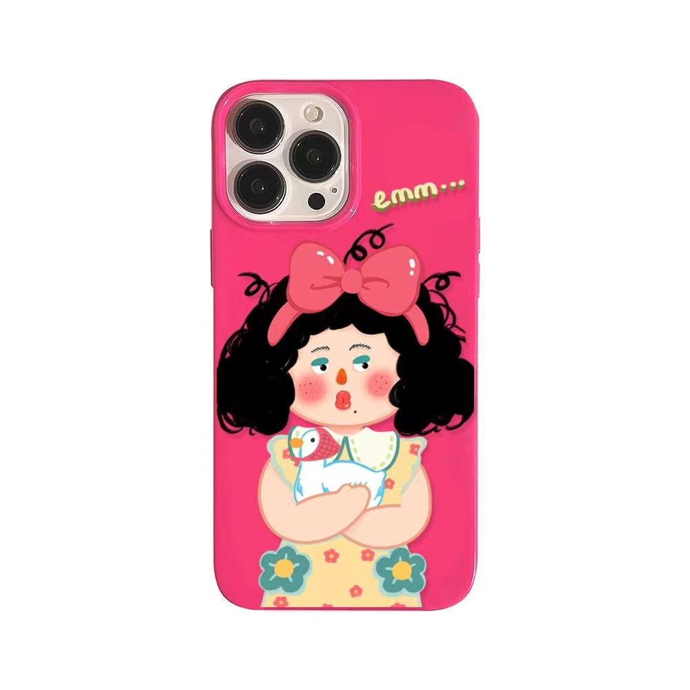IPHONE Ins Gadis Pola Cocok Untuk Iphone14 14pro 14plus 13 13mini 13pro 13prm iPhone12 7Plus 8Plus Xr XS 13 12mini Pro Max Empat Sudut Casing Ponsel Tahan Guncangan