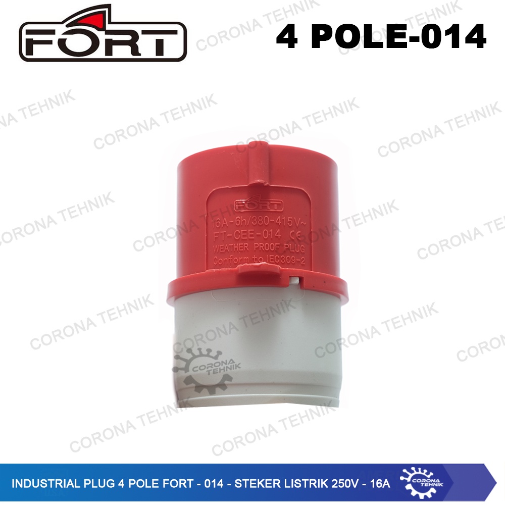 FORT - 014 - Steker Listrik 250V - 16A Industrial Plug 4 Pole