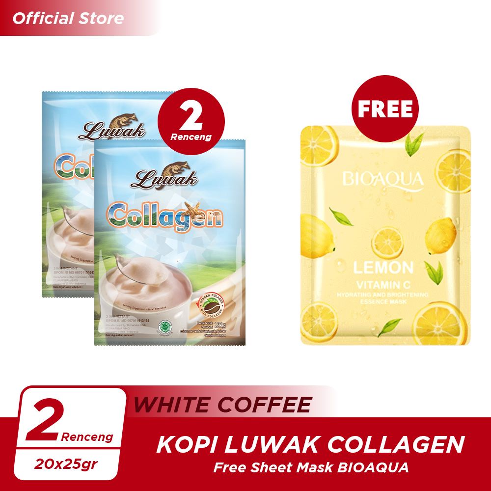 Kopi Luwak Collagen Renceng 2 Pcs - FREE Sheetmask BIOAQUA