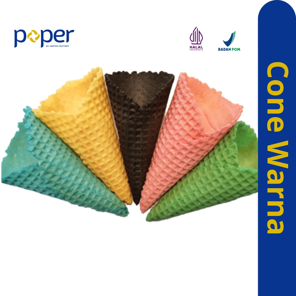 

Waffle Cone Es Krim Warna Renyah Ala MCD Size Large