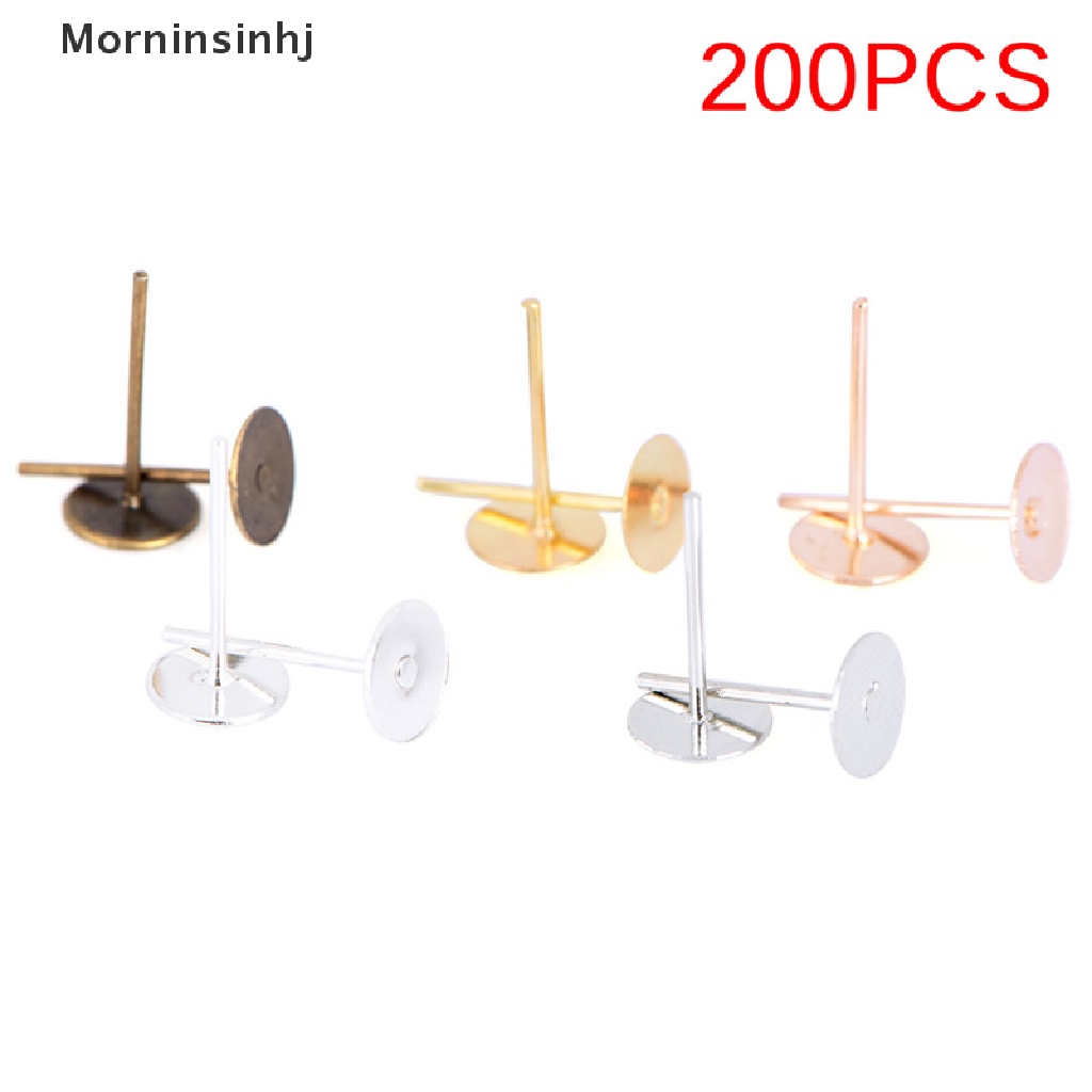 Mornin 200 Pcs/Bag DIY Perhiasan Anting Ear Stud Pin Temuan DIY Membuat Aksesoris id