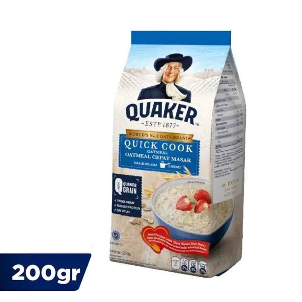 QUAKER OATS QUICK COOK 200g / OAT MEAL/ SEREAL GANDUM