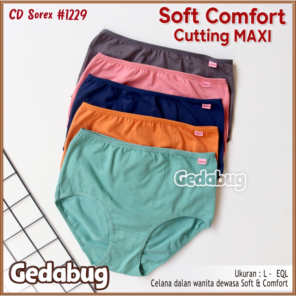 CD Wanita Sorex 1229 Cutting Maxi | Celana dalam wanita dewasa Soft &amp; Comfort BIG SIZE | Gedabug