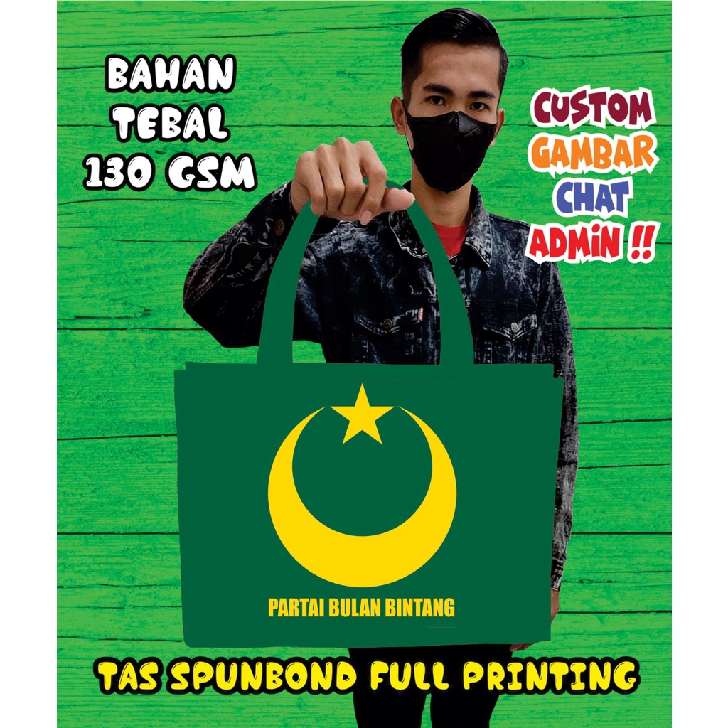 

Totebag PARTAI BULAN BINTANG/Tas Spundbond PARTAI BULAN BINTANG/Tas Custom Murah