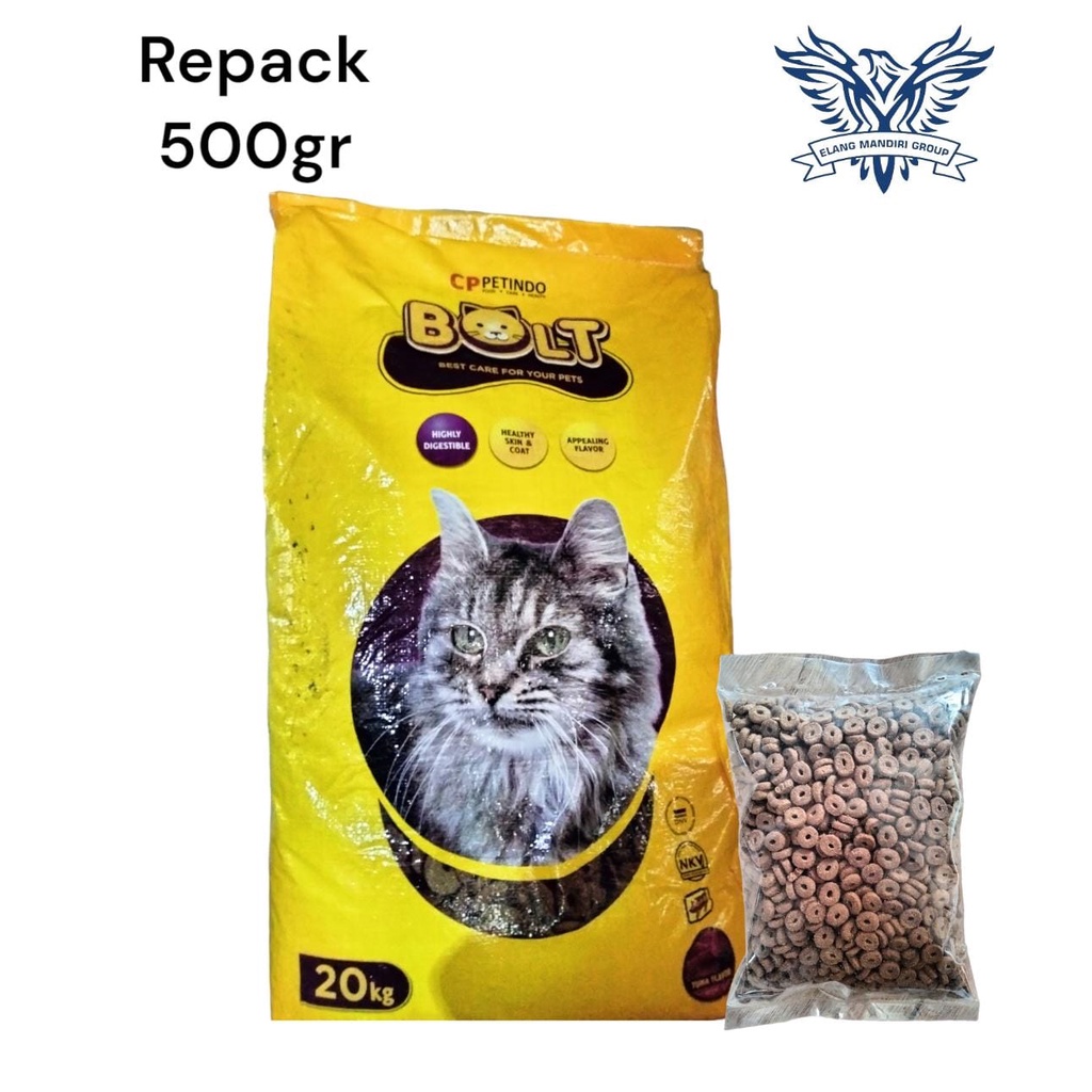 BOLT REPACK 500gr Makanan Kucing Bolt Catfood Bolt Repack