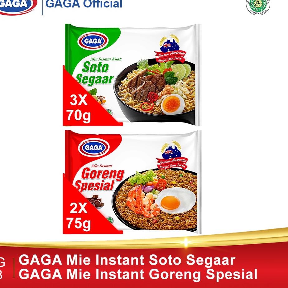 

>D2289) ⭐⭐⭐⭐⭐ GAGA Mie Soto Segaar 70g 3pcs, GAGA Goreng Special 75g 2pcs (GG68)