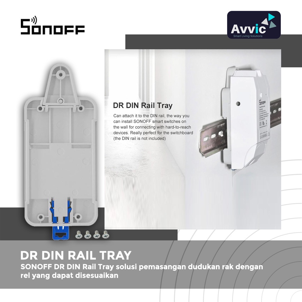 SONOFF DR DIN Rail Tray Stand Holder Bracket Mounting