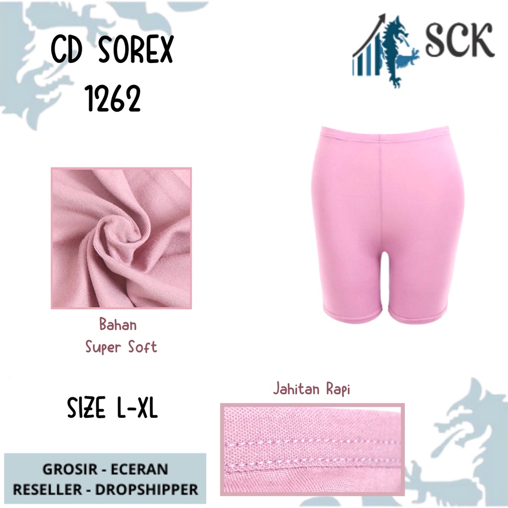 Celana Dalam SOREX 1262 model BOXER HOT PANTS ukuran L-XL Bahan Katun / Pakaian Dalam Wanita / Sorex Celana Dalam Boxer Hot Pants Wanita - CD 1262 - Super Soft - L-XL