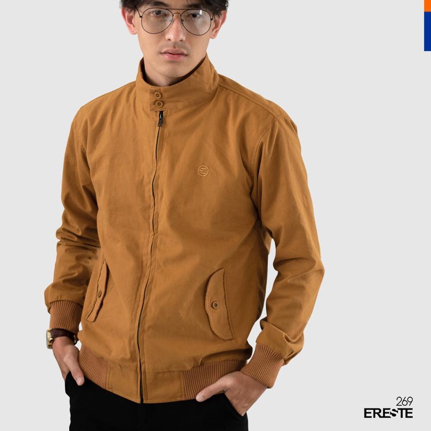 ♣ Ereste269 Jaket Harrington Canvas Bomber Pria Fusion Premium ✽