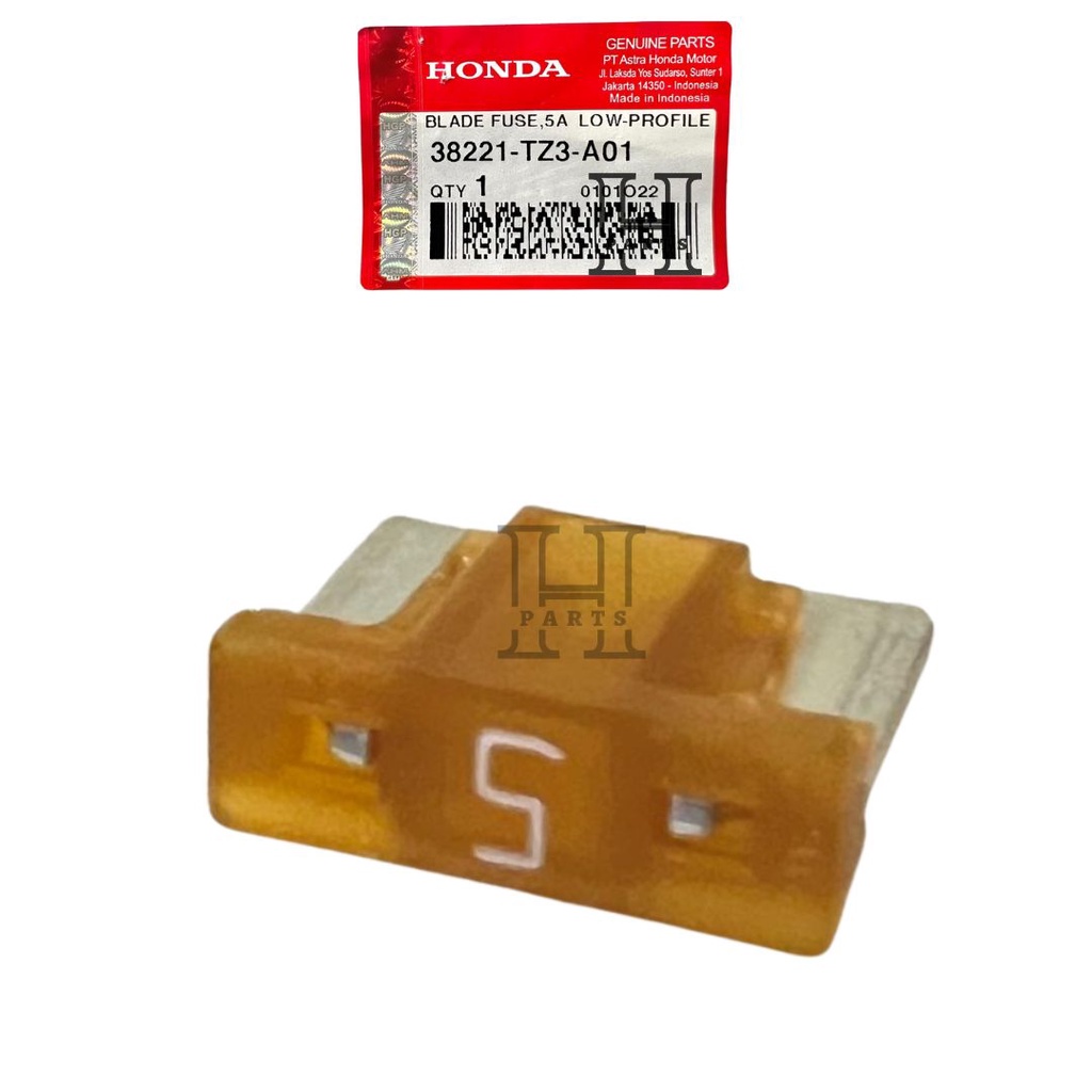 SEKRING 5 AMPER BLADE FUSE 5A LOW PROFILE ADV 160 BEAT K1A  GENIO SCOOPY K2F 38221-TZ3-A01 ASLI ORIGINAL AHM HGP HONDA