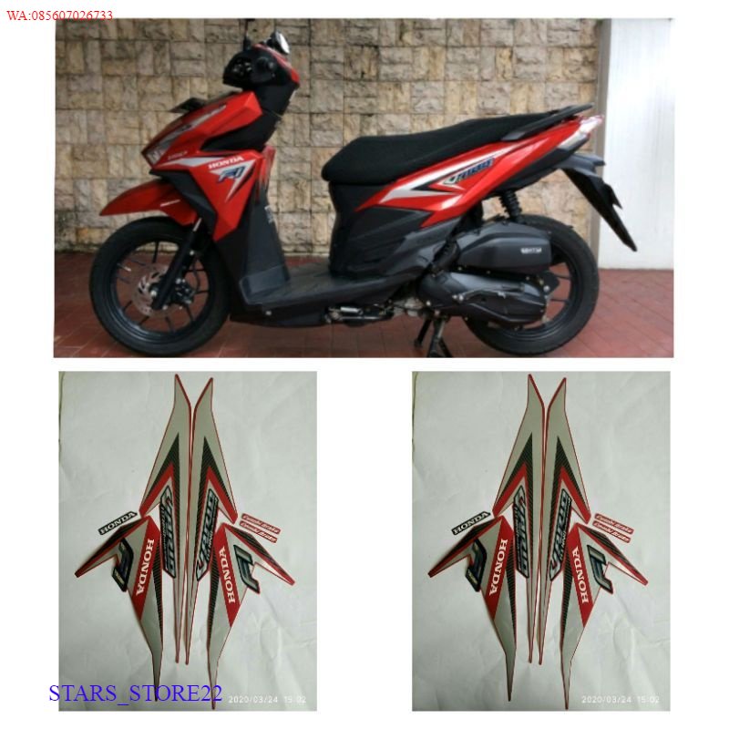 (ORI) STIKER STRIPING LIS BODY MOTOR VARIO TECHNO 125 LED IDELINGSTOP 2015 KUALITAS ORIGINAL PABRIK