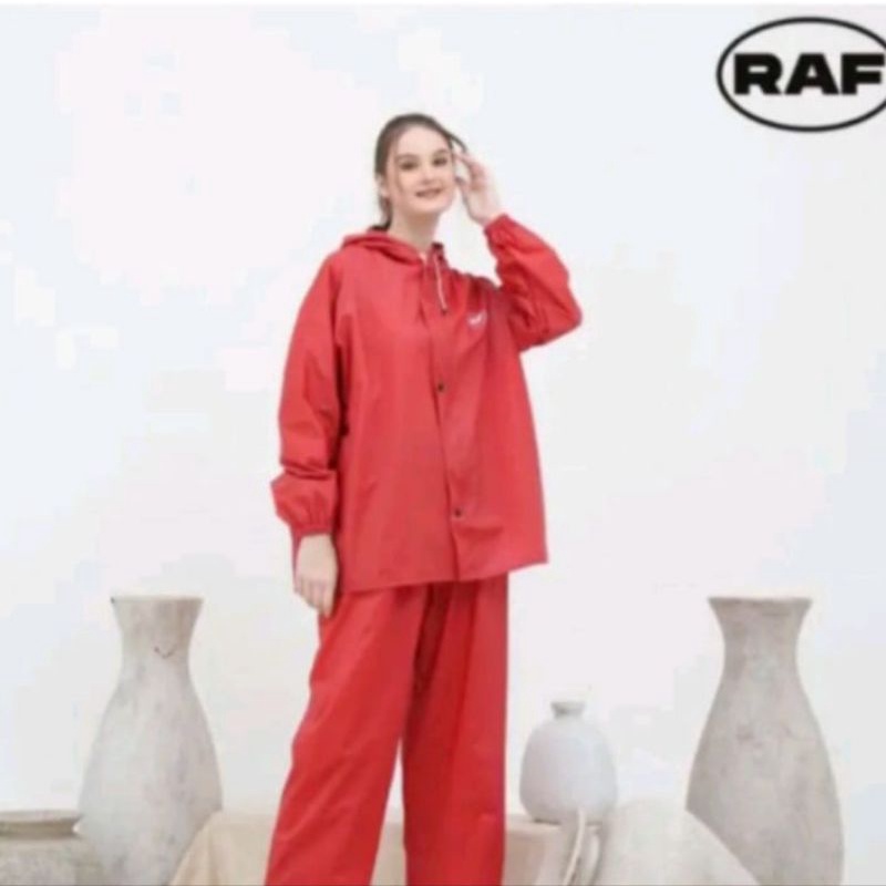 RAF JAS HUJAN RAINCOAT SETELAN JAKET CELANA PRIA WANITA BAHAN TEBAL ELASTIS ANTI BOCOR