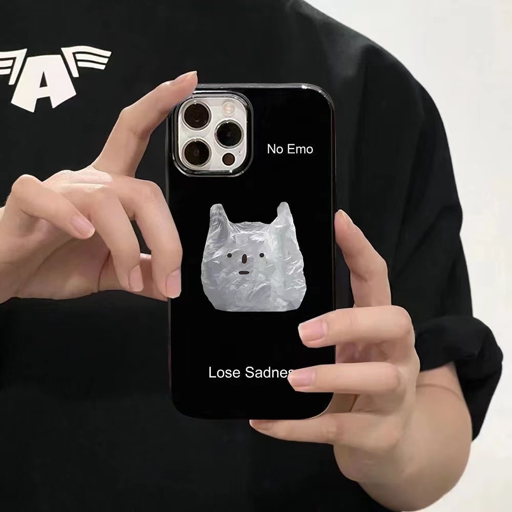 IPHONE Ins Pola Kantong Sampah Cocok Untuk Iphone14 14pro 14plus 13 13mini 13pro 13prm iPhone12 7Plus 8Plus Xr XS 13 12mini Pro Max Empat Sudut Casing Ponsel Tahan Guncangan