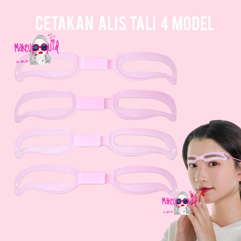 cetakan alis tali 4 bentuk / cetakan alis instant / cetakan alis 4 bentuk dengan tali / cetakan alis