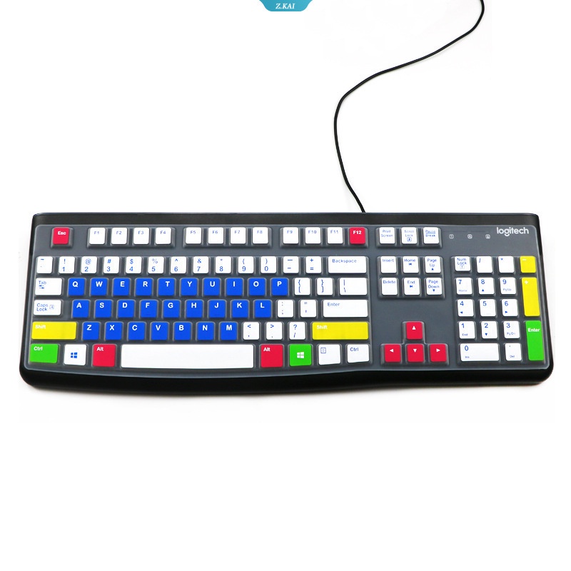 Cover Keyboard Silikon Inggris Cocok Untuk Desktop Logitech K120 15.6 &quot;Silikon Ultra Tipis Lembut Untuk Logitech Mk120 K120 Film Pelindung Anti Air [ZK]