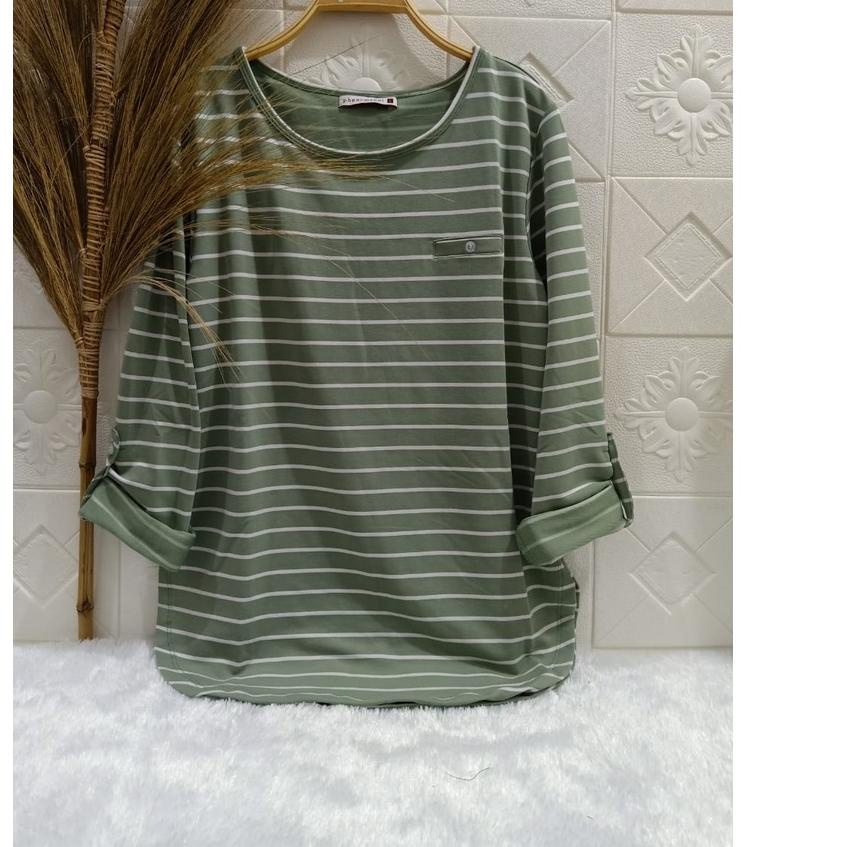 ⅎ (SALUR) Kaos Salur Baby Terry / Kaos PHENOMENAL / FENOMENAL  / Kaos Lengan Panjang / Kaos Garis ➭