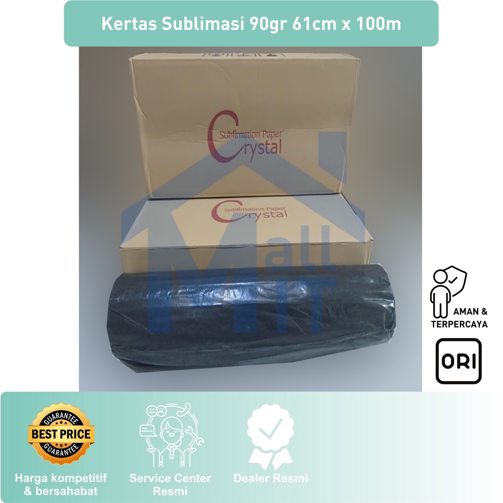 (Bisa Cod) Kertas Sublimasi Sublimation Paper Crystal EVO KP 90 gram 61cm x 100m