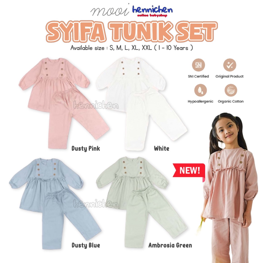 PROMO 7.7 PROMO BAJU LEBARAN MURAH MOOI EDISI BAJU LEBARAN SETELAN ANAK PEREMPUAN SYIFA TUNIK SET SETELAN TUNIK ANAK PAKAIAN MUSLIM ANAK PEREMPUAN BAJU LEBARAN ANAK 1-10 TAHUN