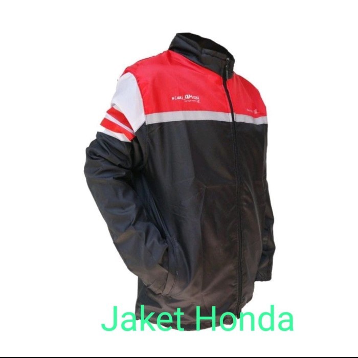 JAKET MOTOR HONDA ORIGINAL PARASUT JACKET MERAH HITAM HK