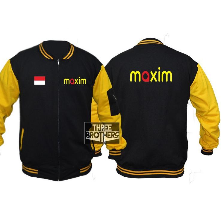 ♥ Jaket Varsity Maxim Terbaru Size M L XL - Sweater Jaket Bomber Zipper Jumbo Big Size 2XL 3XL ♬