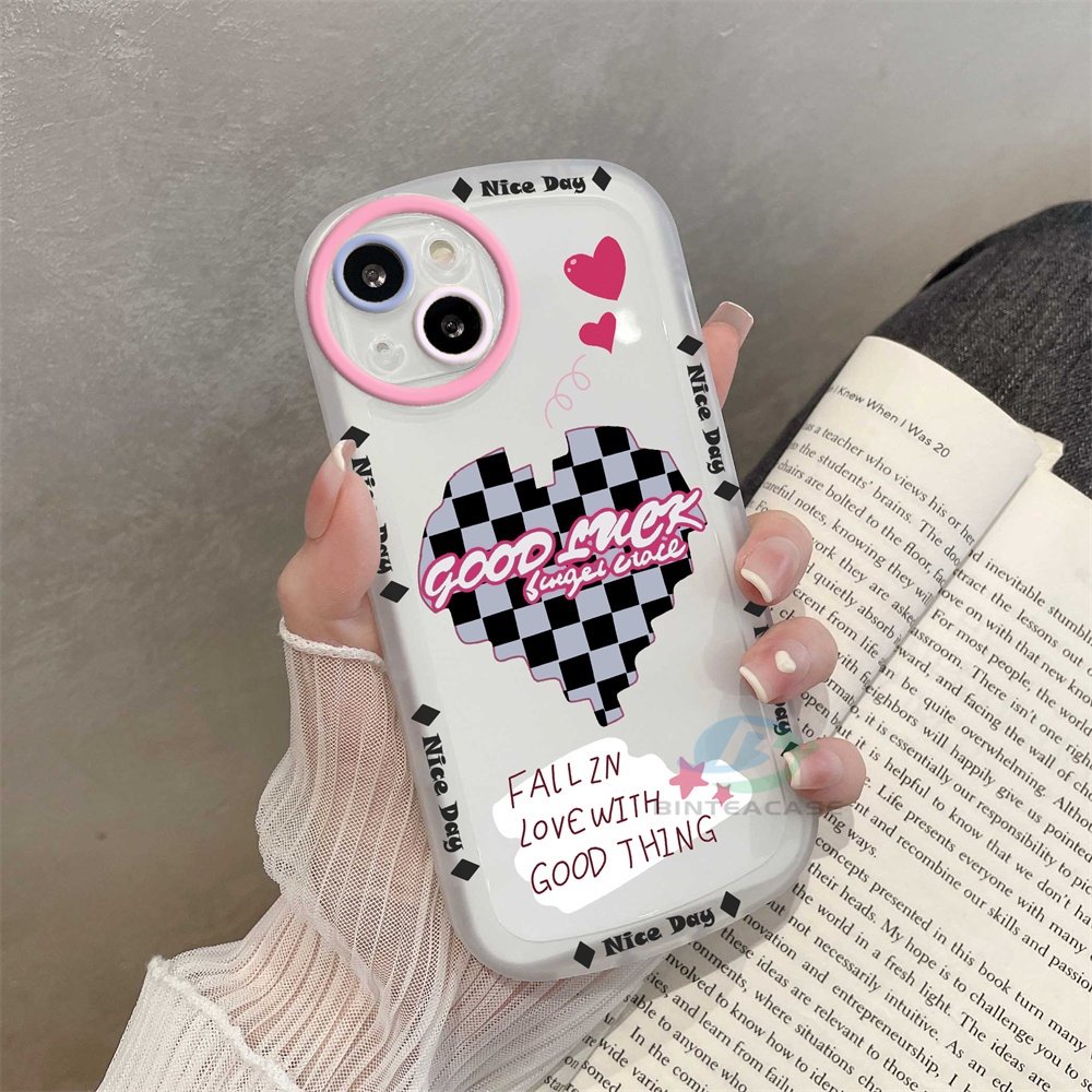 Oppo A17 A77S A57 2022 A15 A16 A16K A54 A53 A12 A5S A7 A3S A31 A52 A83 A92 A37 F9 A1K F1s Kotak Hitam Putih Graffiti Love Soft TPU Phone Case Binteacase