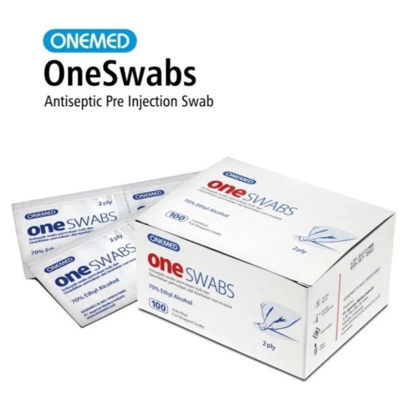 MSM One Swabs Alkohol Swab 70% Onemed Tisu Kapas Alkohol One Swab Box isi 100 Pcs