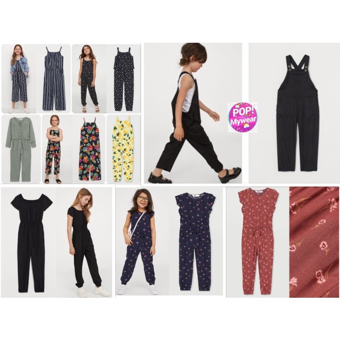 MURAH-JUMPSUIT ANAK PEREMPUAN POPMYWEAR HM BLACK OVERALL LONG JUMPSUIT 1-10Y - 1-2Y 3.1.23