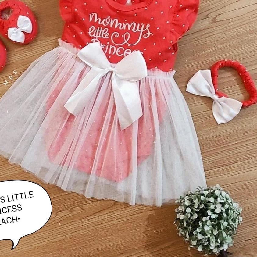 ✵ Klik Mds Jumper Bayi Perempuan Set Free Sepatu, Headband, Rok Tutu Nempel, Giftset Baby New Born ֍