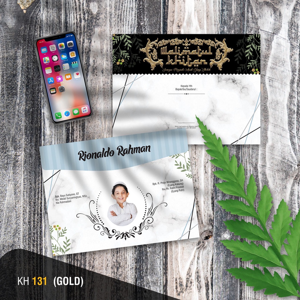 KHITAN New KH 131 Gold Blanko Undangan | Blangko Undangan Murah