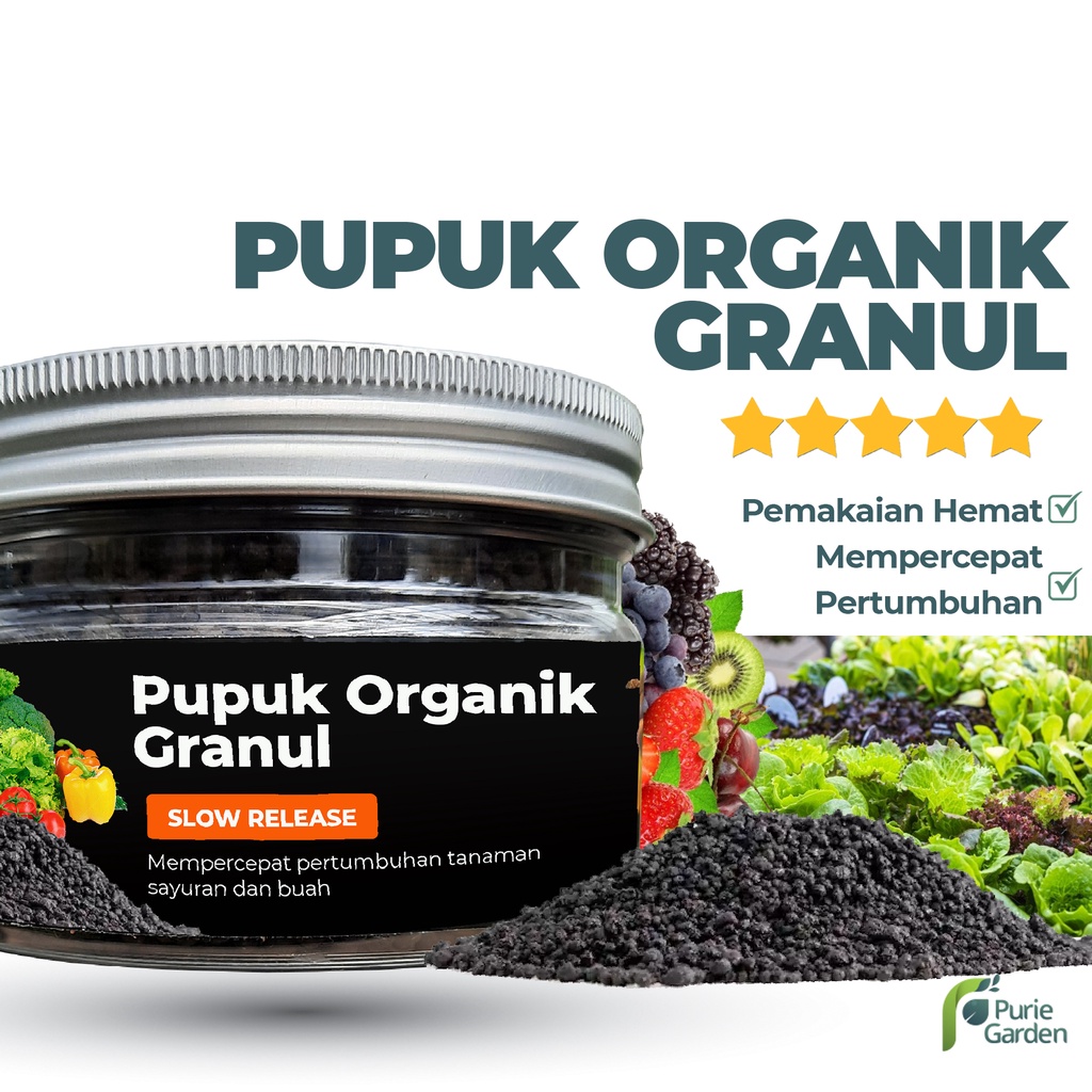 Pupuk Organik Granul Slow Release Cepat Panen Sayuran Buah dan Bunga PG KDR