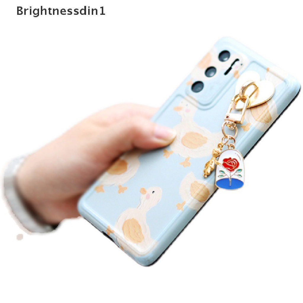 [Brightnessdin1] Ponsel Jari Cincin Stand Holder Kait Cinta Berbentuk Hati Gesper Persegi Ponsel Case Ch Clasp Aksesoris Butik